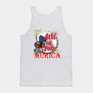 Murica 4th of July Retro Barbeque BBQ Murica 2022 Patriotic Tank Top